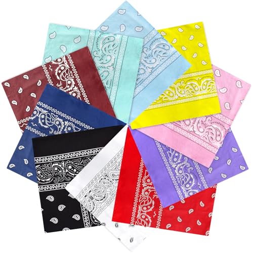 ZENO 10 Pack Gemischte Farben Bandana – 100% Baumwolle &...