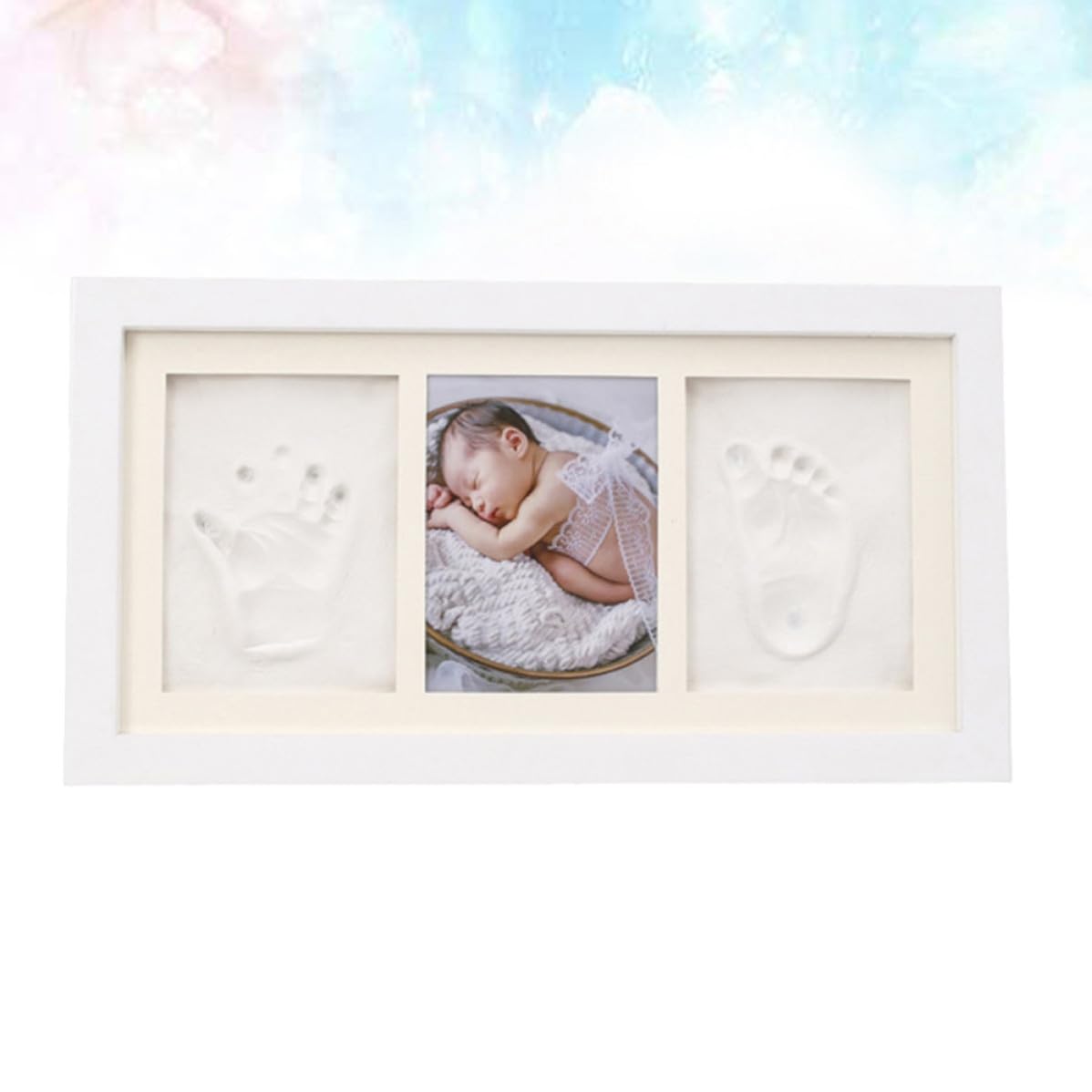 Marco de Fotos para Huellas de Niño, Madera de Color Claro Decorativa
