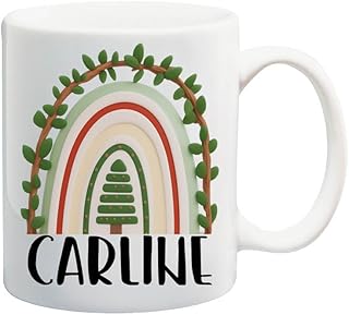Personalized Name Mugs, Custom Christmas Carline Name Mug, Christmas Family Mug, Gift for Christmas, Custom Holiday Mug, Christmas Party Gift 11 Oz White Ceramic Coffee Mug 133076