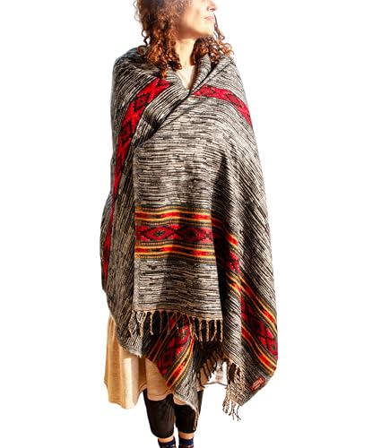 manakamana Himalayas Meditation Shawl Wrap, Yak wool,Bohemian Extra big blanket, Soft Oversize Scarf