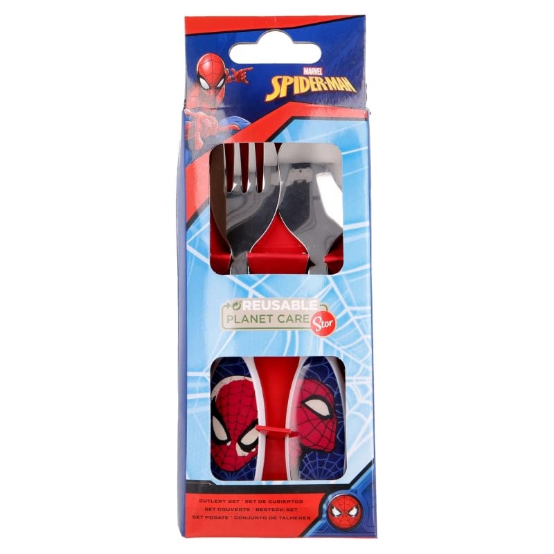 SPIDERMAN | Set de couverts pour enfants en acier inoxydable - fourchette et cuillère (Spider-Man)