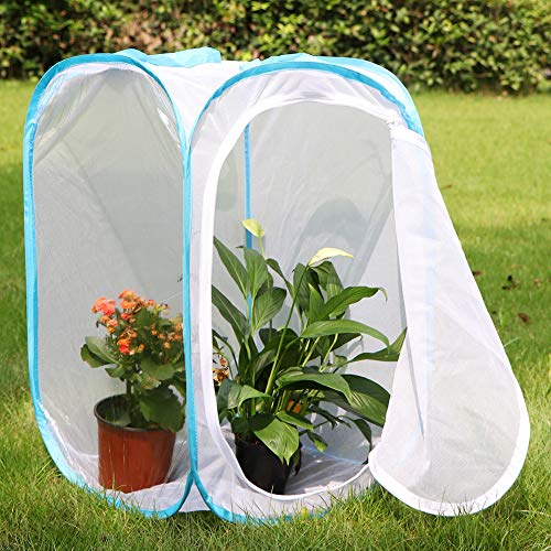 Image of RESTCLOUD Insect and Butterfly Habitat Cage Pop-up 24 Inches Tall | Mesh Enclosure Terrarium,Tight Mesh