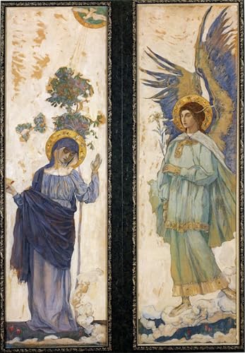 Tableau l'Annonciation Mikhaïl Nesterov déco salon chic grand format 60x90cm