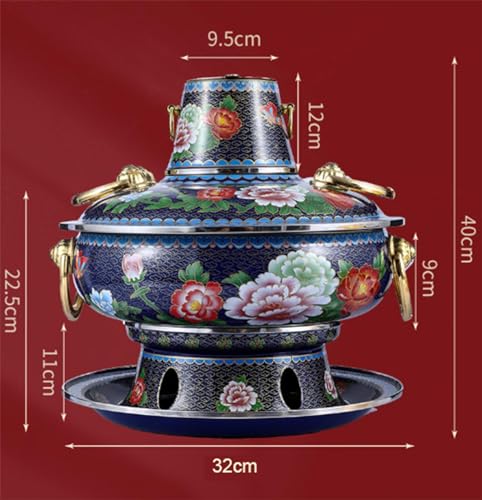 Olla caliente de cobre tradicional China 1.5L para carbón miniatura 7
