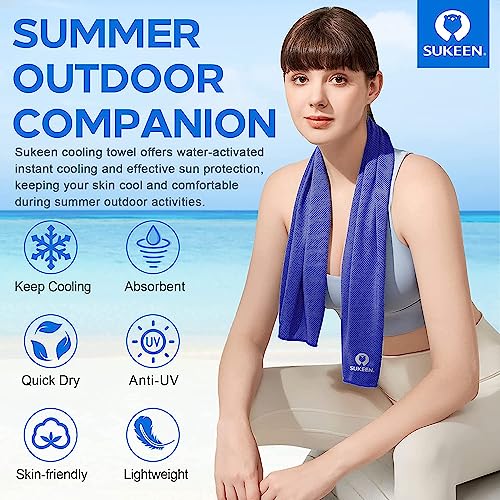 Cool Cooling Towel Set for Hiking Running, Tennis, Travel, Sports, Royal Blue,green,dark Grey,rose Red, 4pcs - Image 2
