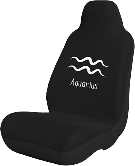 Aquarius Sign Car Seat Covers Durable Stretch Front Seat Protector Cover, for SUV, Sedan, Trucks 2 PCS