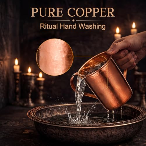 Vaso de cobre con doble asa para lavado ritual de manos miniatura 2