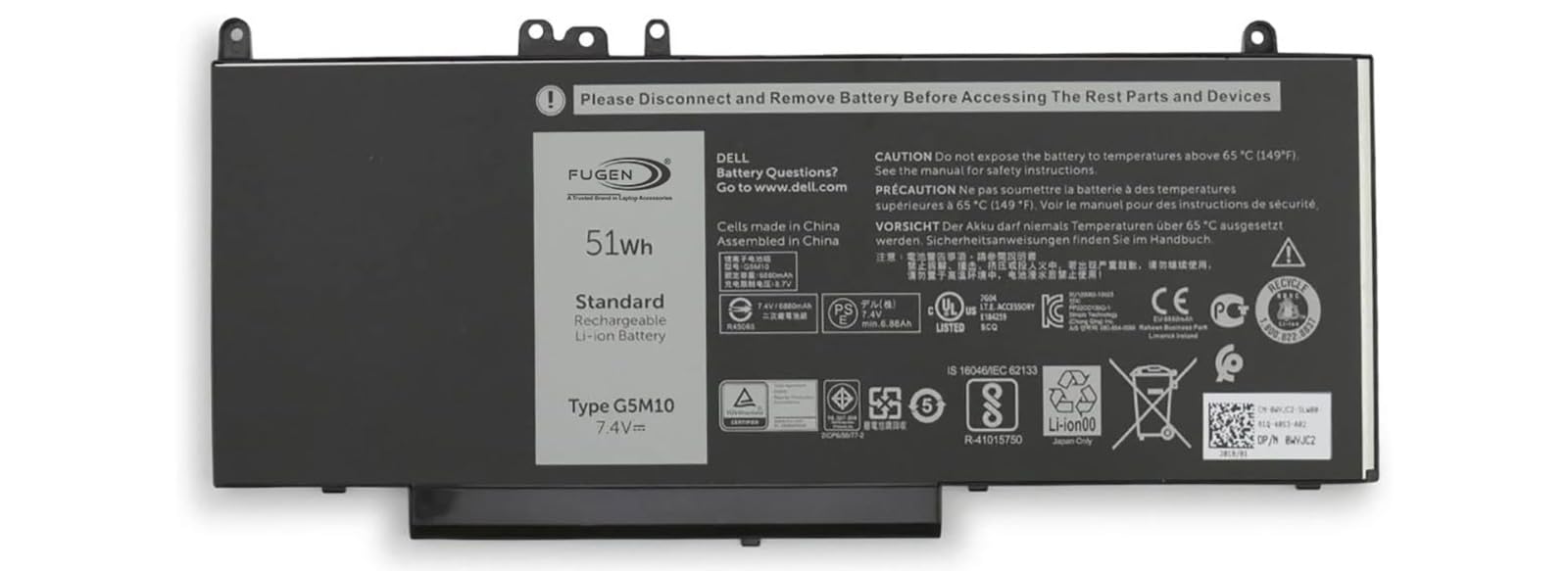 Fugen Laptop Battery for Dell Latitude G5M10 8V5GX 1KY05 06MT4T 7V69Y TXF9M 79VRK HK6DV K3JK9 0D074 CHWGG WYJC2 F5WW5 K9GVN R9XM9 YM3TC 7FR5J E5550 E5250 E5270 E5450 E5470 E5570 (B0CP99JQSX) Amazon Price History, Amazon Price Tracker