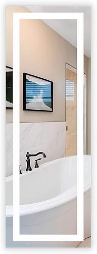 Miniatura 1 de Espejo rectangular iluminado con luz LED frontal y mármol, 40 pulgadas de ancho x 36 pulgadas de alto, montado en la pared