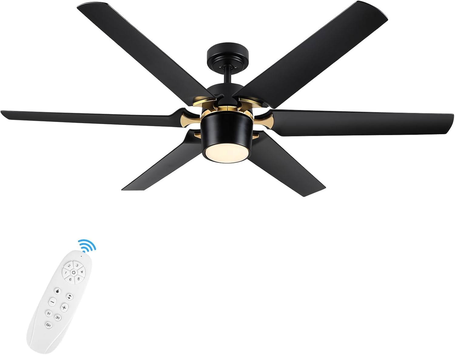 POCHFAN 60 inch Ceiling Fan with Light and Remote Control