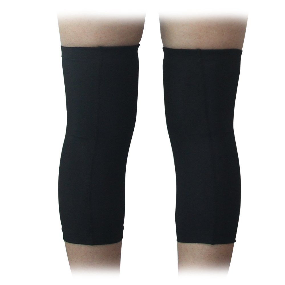 Compression Genoux Manches (1 Paire) CompressionZ - Meilleur Pour Hommes & Femmes Rotule Bandage Support Attelle - Course, Basket-ball, Football - Noir, S - 37-43cm