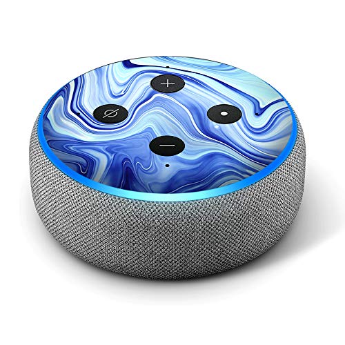 Blue Marble Rocks Glass - Vinyl Decal Skin Compatible with Amazon Echo Dot 3rd Generation Alexa - Decorations for Your Smart Home Speakers, Great Accessories Gift for mom, dad, Birthday, Kids