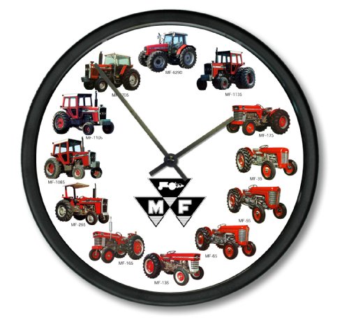 New Black Logo Massey Ferguson Wheel Dial - 12 Tractors Clock 10