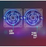 NGS Przenośna chłodnica, 39,6 cm (15,6 cala), USB LED, czarna, standardowa, unikalna podstawa strumieniowa, tworzywo sztuczne, uniwersalna