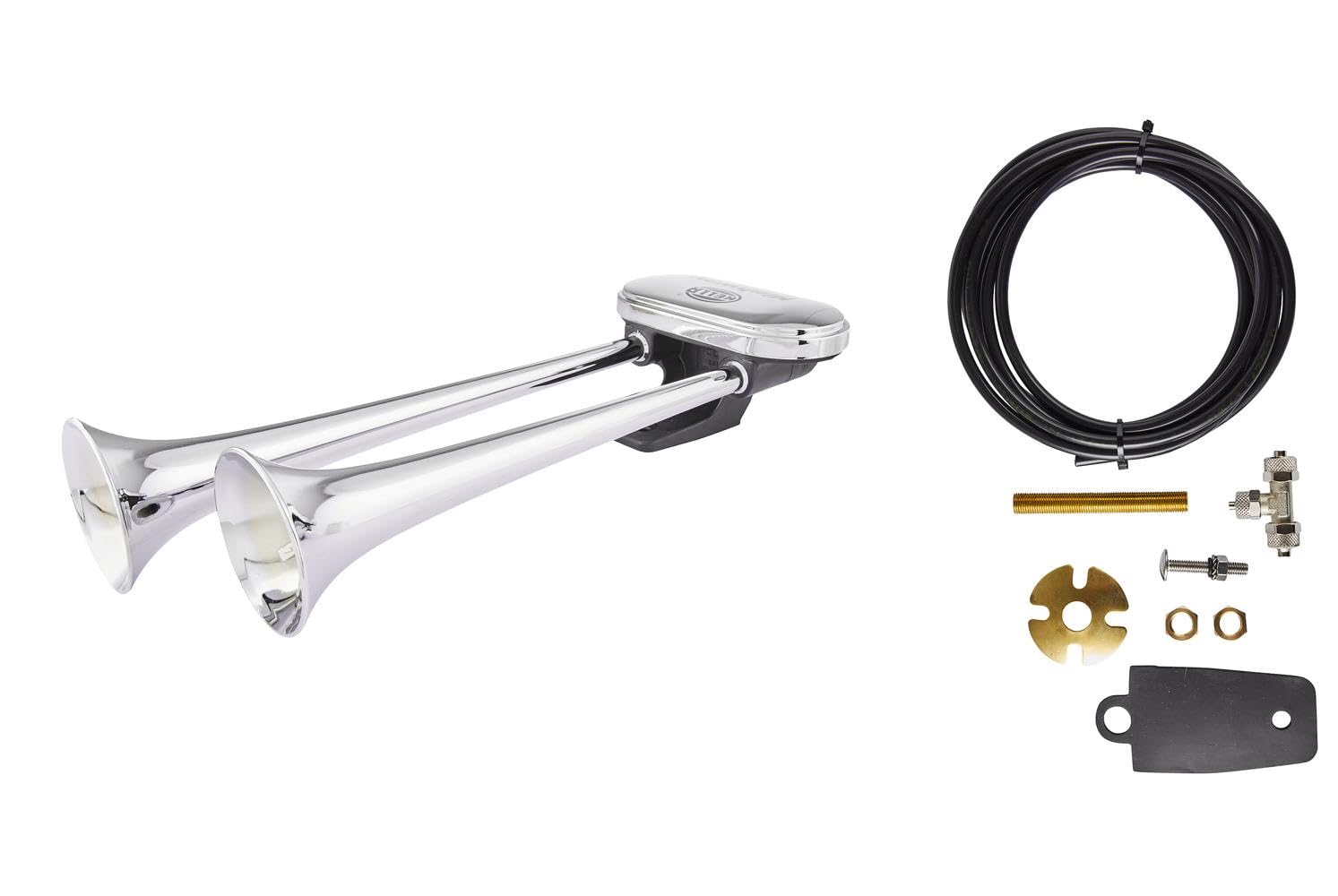 Trompette HELLA CA32-24V 115dB - Avertisseur Pneumatique Électrique Chrome/Noir
