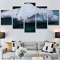 SIGNWIN 5 Panel Canvas Wall Art Modern Art Expressive Hot Air Balloon Minimalist Multicolor Photography Transportation for Home Decorations Ready to Hang - 60