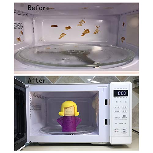 Image of Angry Mom Microwave Cleaner, Mad Mama Microwave Steam Cleaner, Just Add Vinegar and Water, Easily Cleans the Crud in Minutes (Purple)