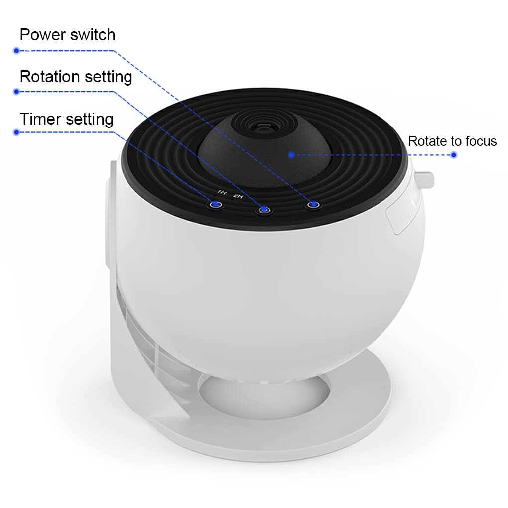 Proyector de estrellas, lámpara de LED de 360 °, proyectores de espacio de cielo estrellado, luz nocturna decorativa para regalo, dormitorio, decoración del hogar
