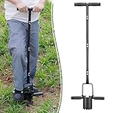 Unnosin Blumenzwiebelpflanzer mit doppelter Fußstütze, Langer Griff Blumenzwiebel Pflanzwerkzeug, Aufgerüstete Gartengeräte für Graben, Umpflanzen, Blumenpflanzen