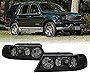 USR DEPO 98-02 Navigator Black Housing with Smoke Corner Headlight Assembly Lamp Set Upgrade (Left + Right) Compatible for 1998-2002 Lincoln Navigator