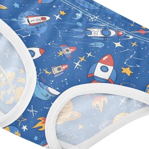 Wusikd Cute Space Girls' Underwear Cotton Girls Briefs Soft Toddler Underwear 2T4