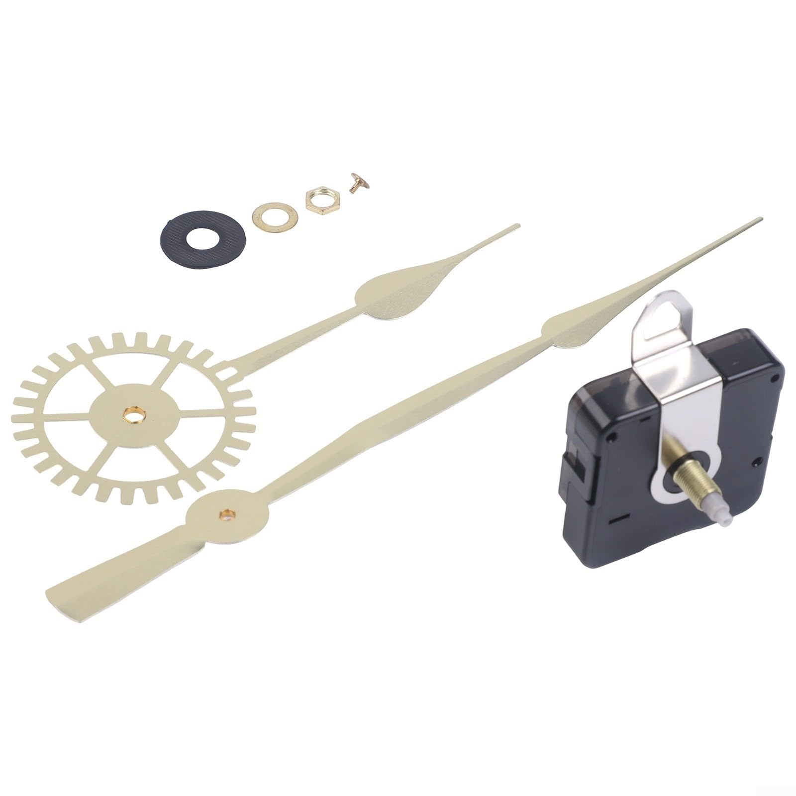 Long Hands High Torque Silent Quartz Clock Movement Mechanism, DIY-Wall Clock Mechanism Motor Replacement for Repair Parts, Wall-Clock-Movement(Gold 1)