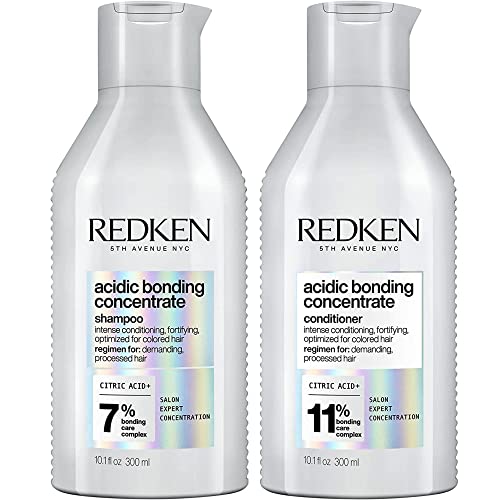 Redken Acidic Bonding Concentrate Shampoo & Conditioner Set For Damaged and All Hair Types - Repair...
