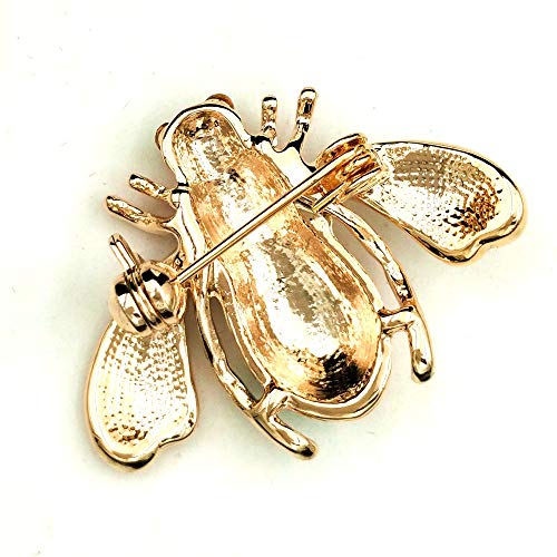 Dreamlandsales Super Cute Colored Heart Shaped Spotted White Bee Brooch Enamel Pin (White Bee) #TOP6