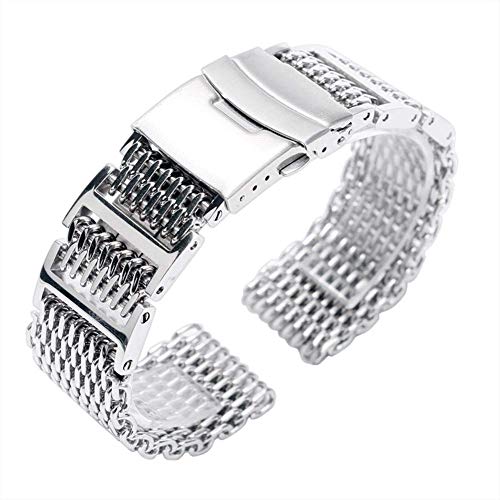 Bracelet de montre en maille acier inoxydable argent 20 22 24mm - 3