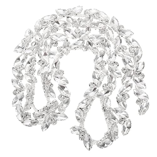 DIYEAH Cadena de diamantes de imitación marquesa tela de diamantes de imitación joyas cuadrado organizador pegatinas cadena de bricolaje de costura cadena artesanal de bricolaje