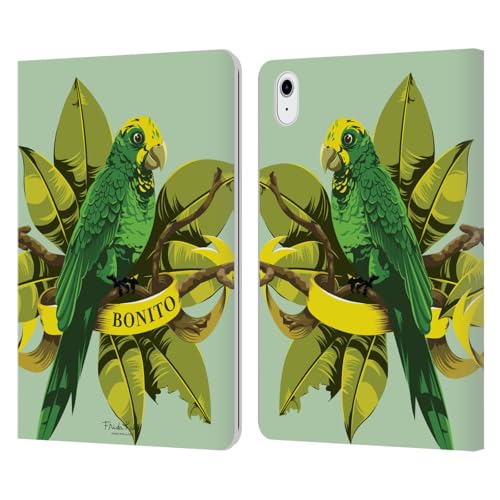 Étui Portefeuille iPad Air 11 Frida Kahlo Housse Cuir Support Protecteur Oiseau Tropical 2024