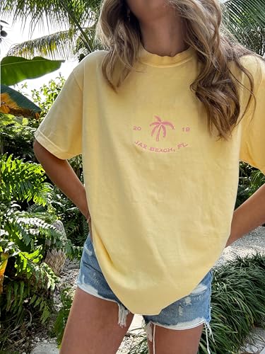 Summer Oversized Flower Graphic Tees Y2k Coastal Beach Palm Surfboard Tops Baggy T-Shirts Teen Girls Preppy Clothes2