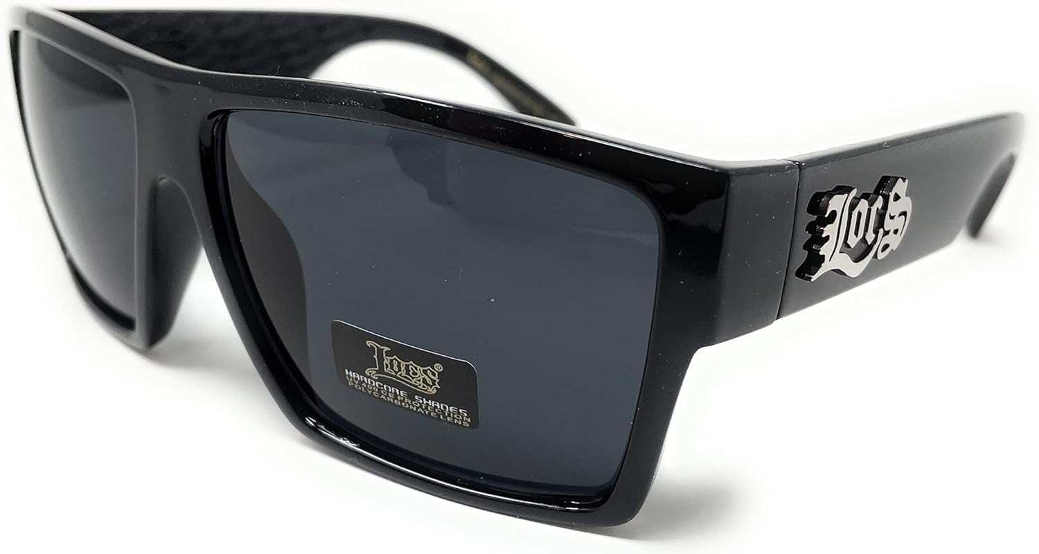 91105 Black Sunglasses | Authentic Gangster Flat Top Lowrider Maddogger Shades