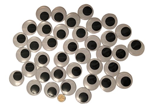 95 Stück 50mm große Wackelaugen Set stelbstklebend Kulleraugen Bastelaugen Wackel Augen Set Mischung Wobbly Klebe Augen Klebeaugen Eyes