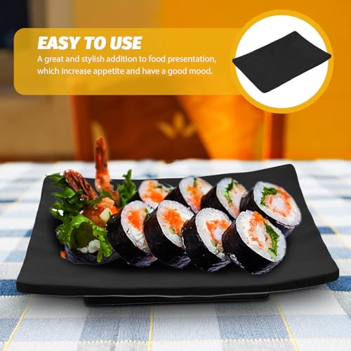 Plato rectangular negro mate de 8 pulgadas miniatura 5