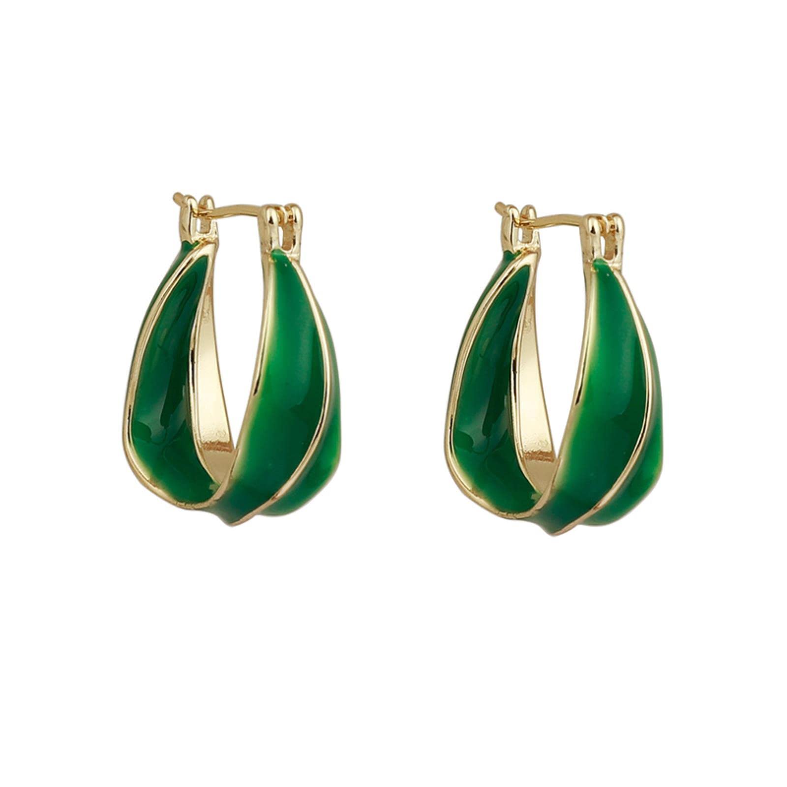 Bijoux de luxe romantique : boucles d'oreilles goutte verte d'exception