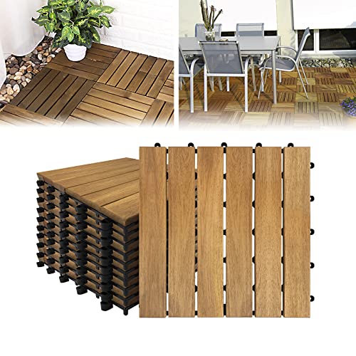 LARS360 Holzfliesen Bodenfliese Terrassenfliesen Balkonfliesen Bodenbelag...