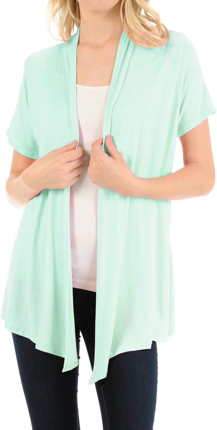 Pastel by Vivienne Women's Short Sleeve Open Front Vest