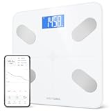 WiFi Bathroom Scale, Measures Weight, BMI, Body Fat, Muscle Mass, and Water Percentage, Upto 8 Users, 400 Ibs, White