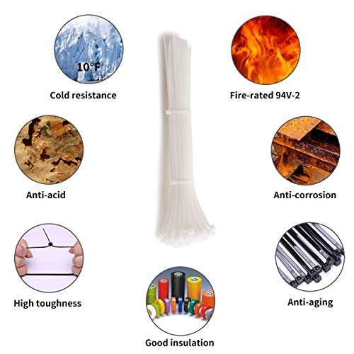 Image of ART IFACT Strong; Natural Nylon Cable Tie (8-inch X 3.6mm; White) -200 Pieces