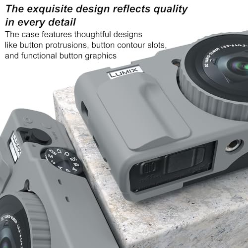 Funda silicona para cámara Panasonic LUMIX ZS99 gris miniatura 7