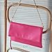 Women's Zipper Foldover Clutch Vegan Leather Envelope Cross body Bag with Chain Strap (Hot Pink)