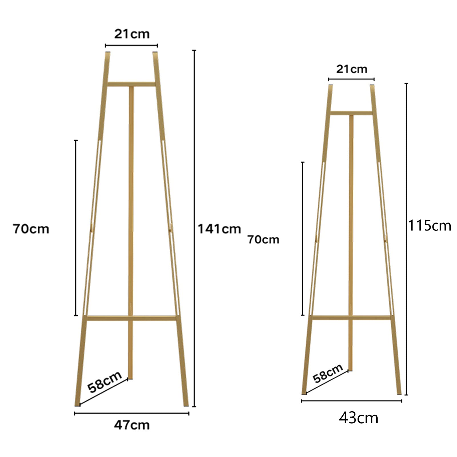 Sztaluga malarska, składana przenośna sztaluga o wysokości 115/141 cm Stojak plakatowy - łatwo składana sztaluga trójnóg do wesel w pomieszczeniach i na zewnątrz, przyjęć (rozmiar: 43 * 115 cm, kolor: