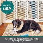 North States MyPet Extra Wide Pet Gate: Smoothly opens in extra wide spaces. Fits 22″ – 62″ Wide. Hardware Mount. Made in USA. 31″ Tall, Ivory