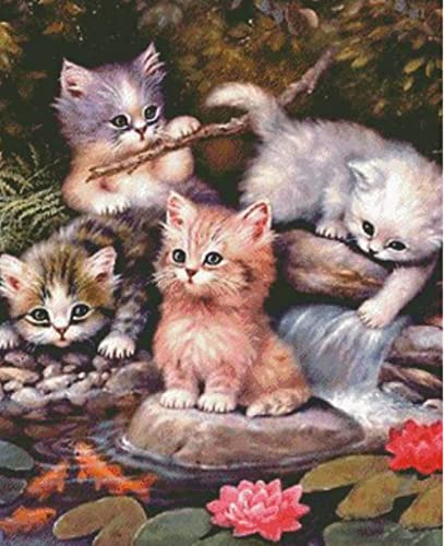 Point de Croix 11CT Chaton Mignon pour une Décoration Intérieure Faite Maison