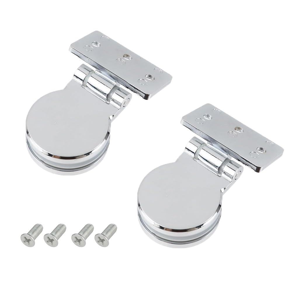 2 Pcs Glass Door Hinges, Single Side 90 Degree Cabinet Clamp Frameless Shower Screen Pivot Hinge for Bathroom Kitchen Cupboard Showcase, Thickness 5-8mm