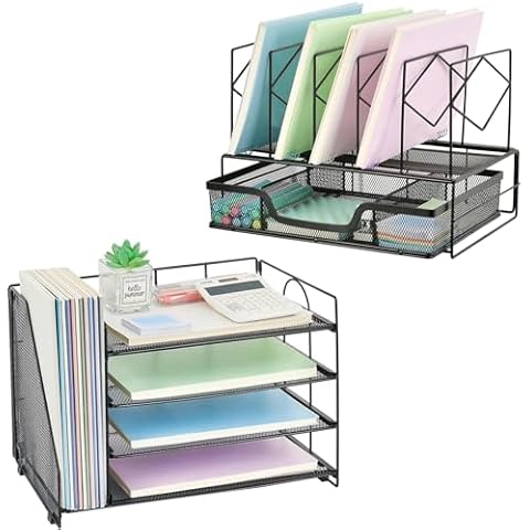 Desk Organizer with File Organizer-Black Cover