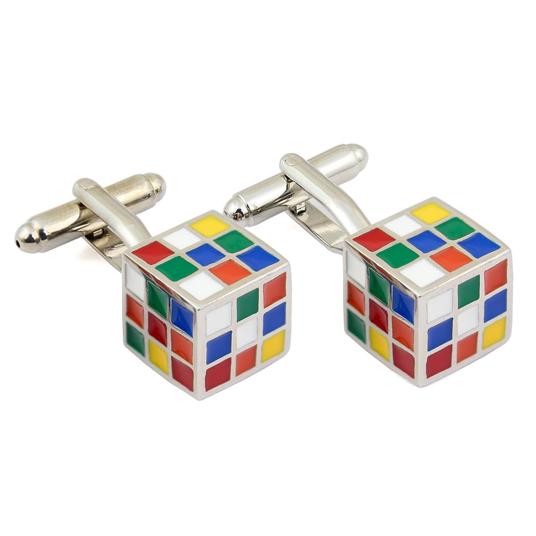 Multicolour The Rubix Cube Cufflinks for Men-image-47