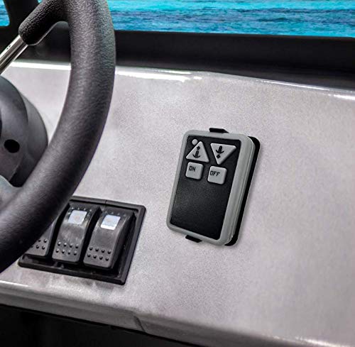 Pactrade Marine Boat Electric Anchor Winch Up To 45Lb (20Kg) Led Light Wireless Remote Control 12V 100Ft Braided Blue Line 700Lb (317.5Kg) Break Strength Salt Water Power Up/Free Fall Down (White) #TOP5