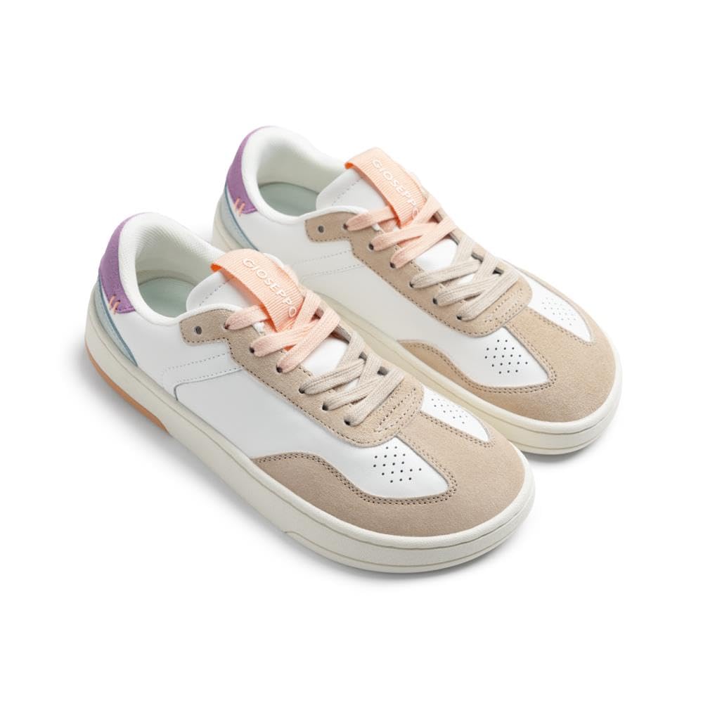 Gioseppo NYAMIRA - Zapatillas de Piel con Acentos de Color, Plantilla de Transición para Barefoot, Suela Plana de Caucho y Puntera Amplia, Diseño Minimalista, Multicolor, Talla 41